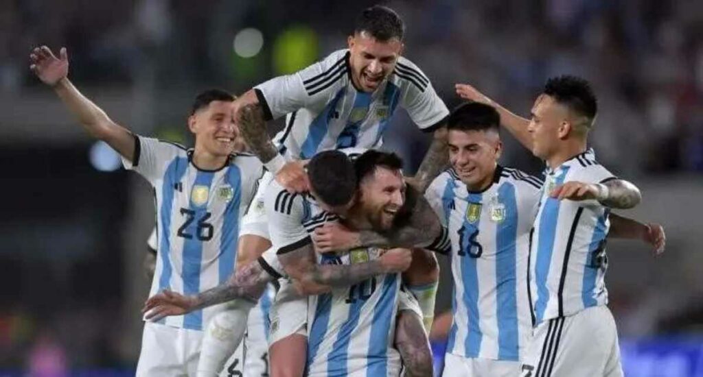 Argentina campeona del mundo inician la defensa del título de la Copa América que ganaron hace tres años en Brasil. Foto: AFP